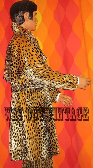 1960's Vintage Men's ULTRA RARE! Leopard Faux Fur Men's Double Breasted Trench, Coat Jacket with Detachable Cape, Bespoke , Lounge, Beatnik, Carnaby Street, Hippie Chic, Groovy, Mod, Dandy, Blazer, Rockabilly, Swank, Elvis Era.