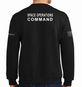 50-50 Blend Black on Black Crewneck Unisex Sweatshirt. This shirt IS approved for PT.