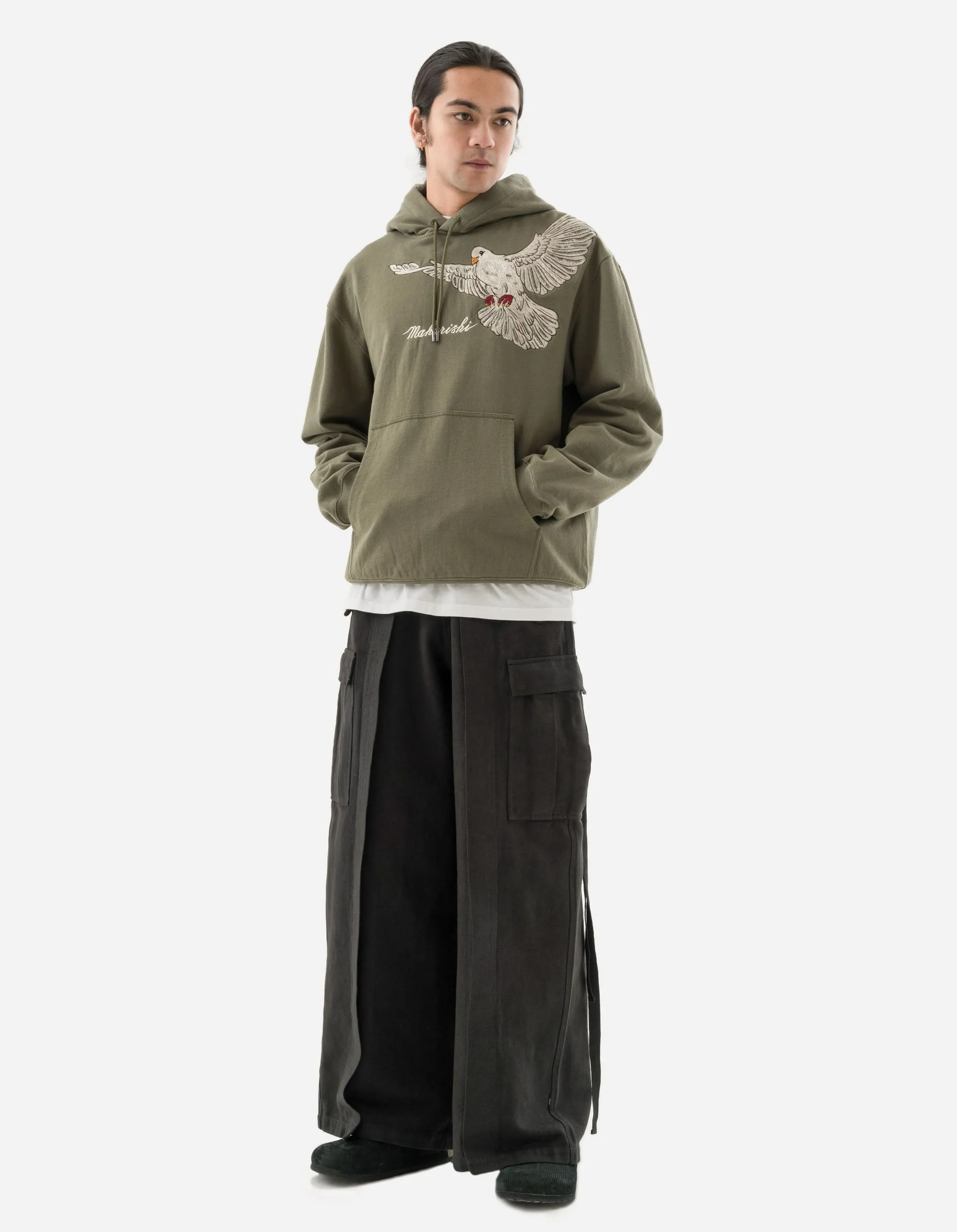 5329 Hakama Cargo Track Pants Black