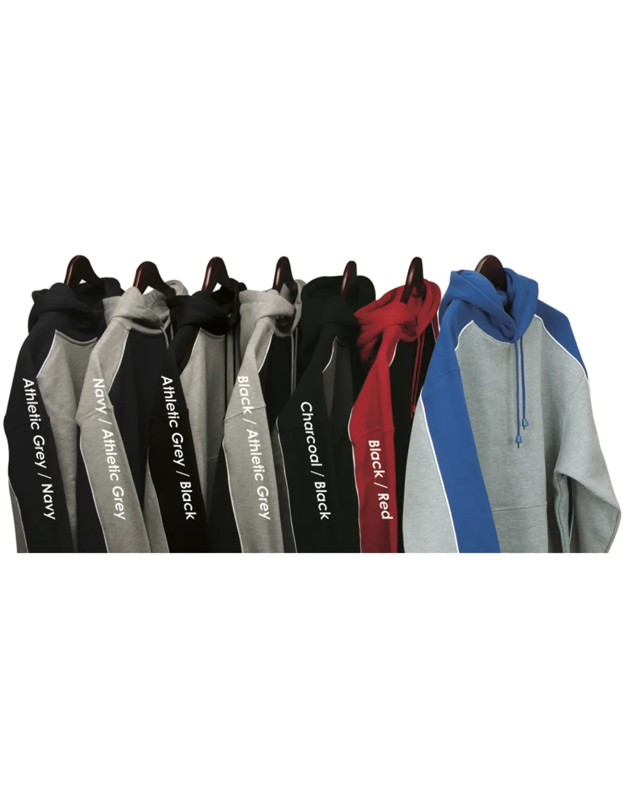 #9901 Two Tone Hooded Pull Over Sweatshirt