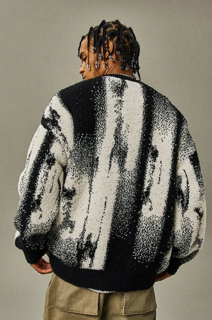 Abstract Print Knitted Sweater