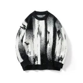 Abstract Print Knitted Sweater