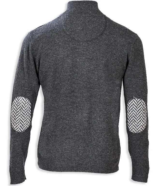 Aran Merino Wool Zip Neck Sweater