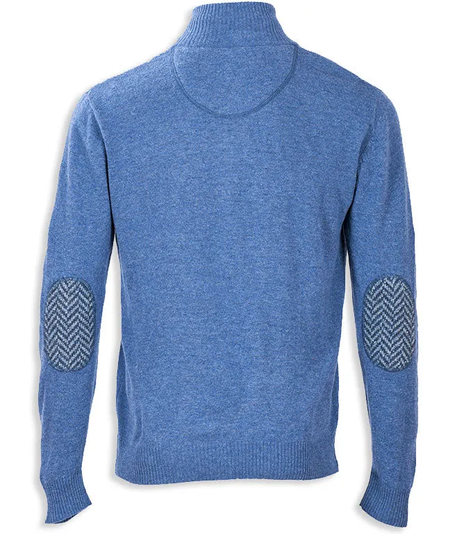 Aran Merino Wool Zip Neck Sweater