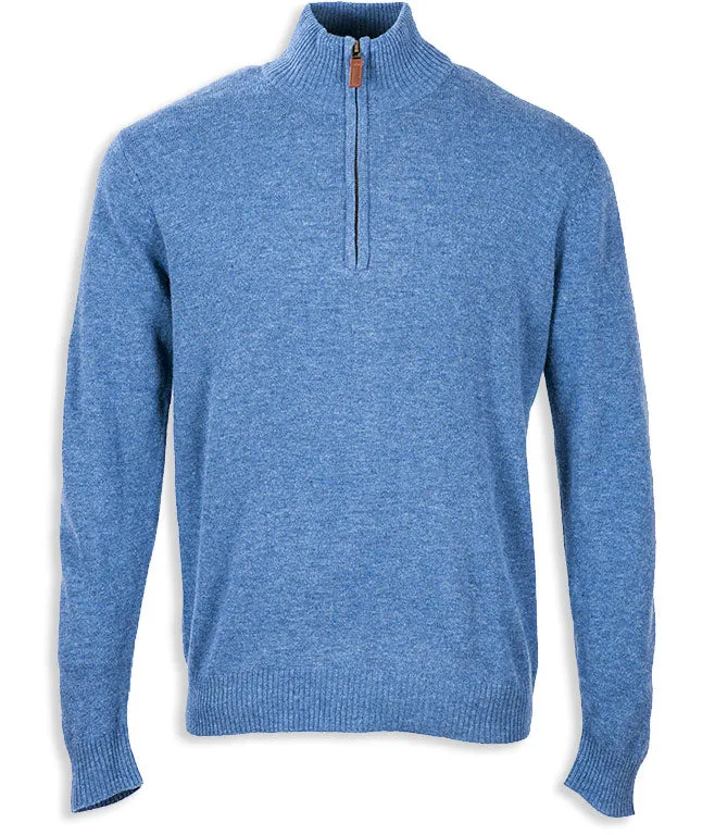 Aran Merino Wool Zip Neck Sweater