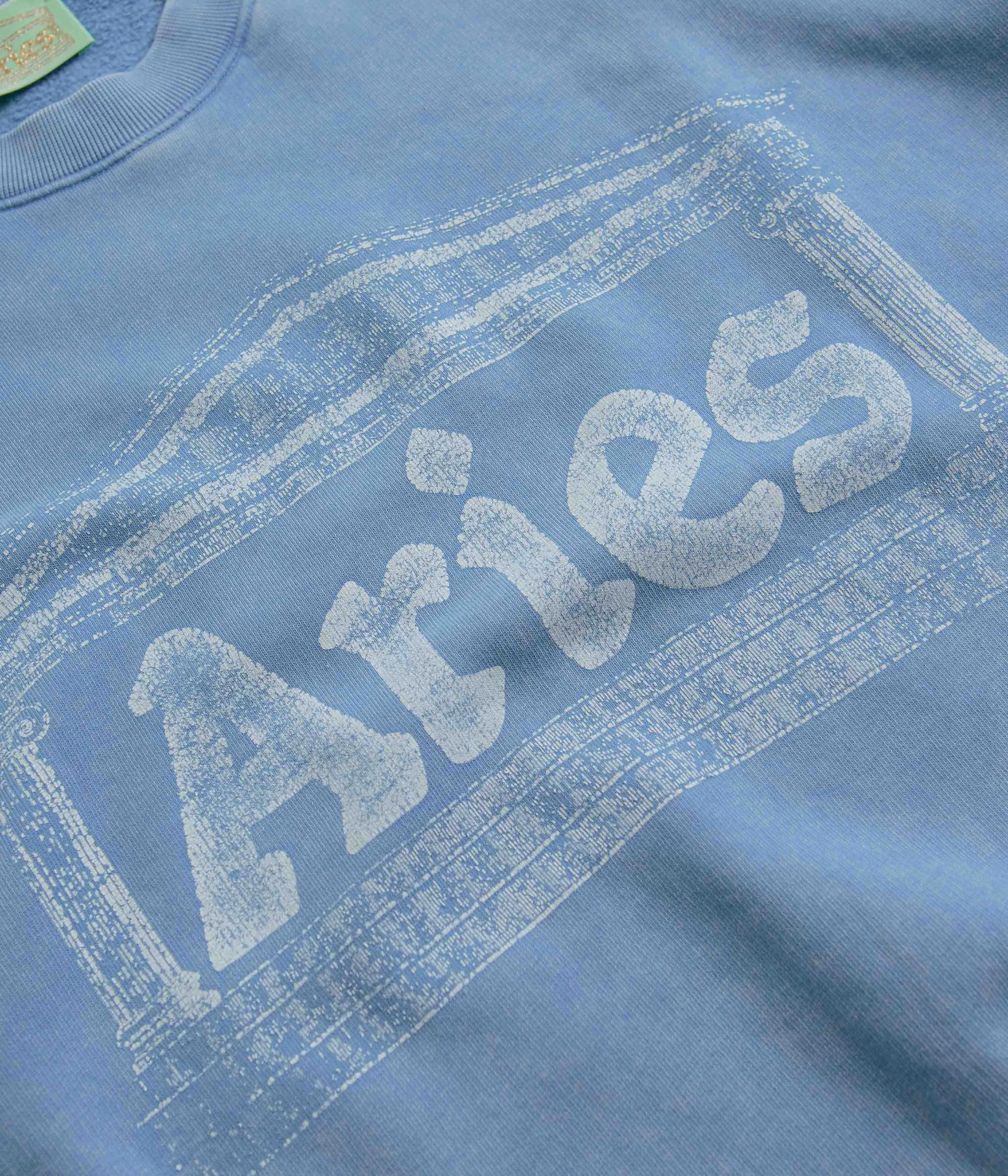 Aries Aged Ancient Column Crewneck Sweatshirt - Pale Blue