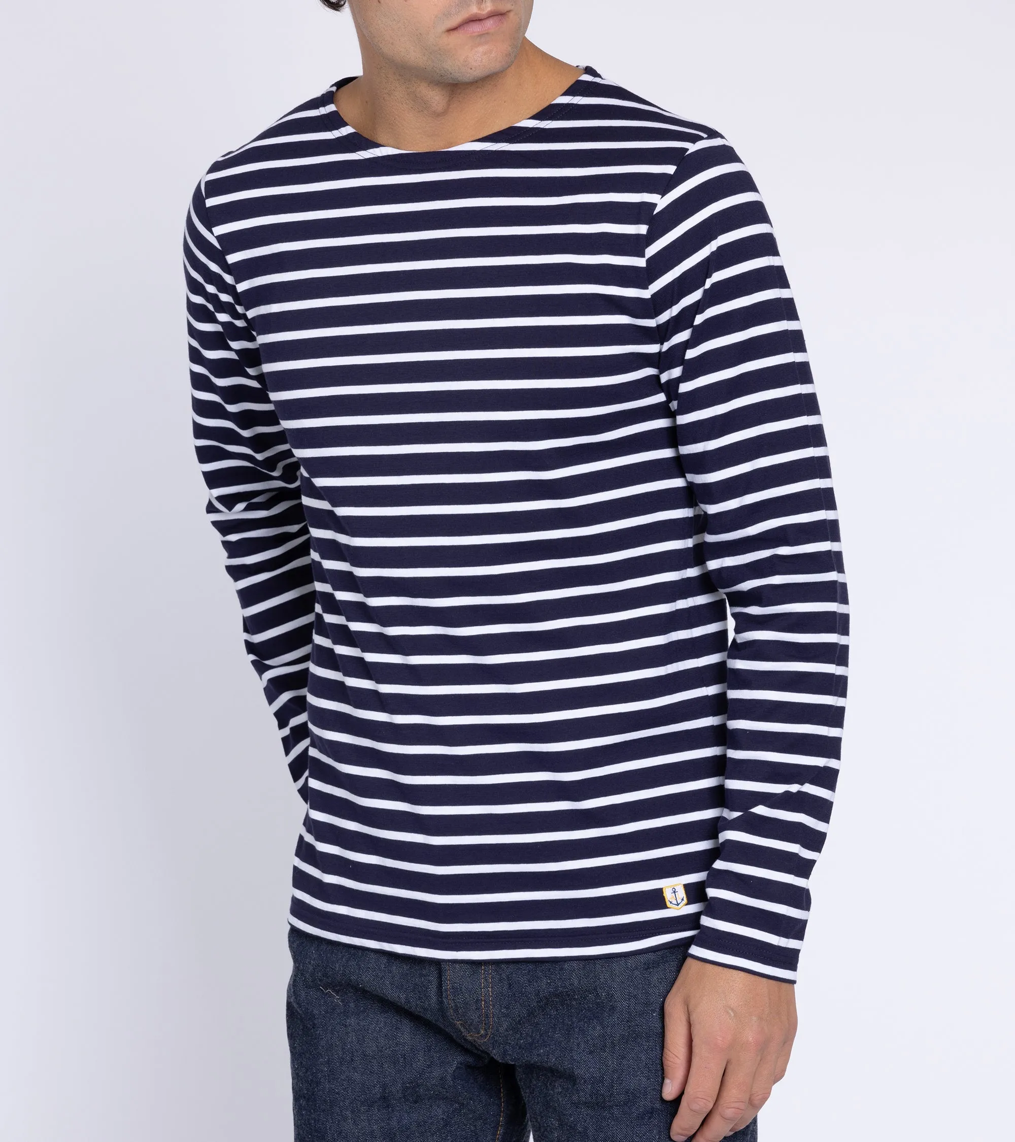 Armor Lux Lightweight Breton Striped T-Shirt: Navy White