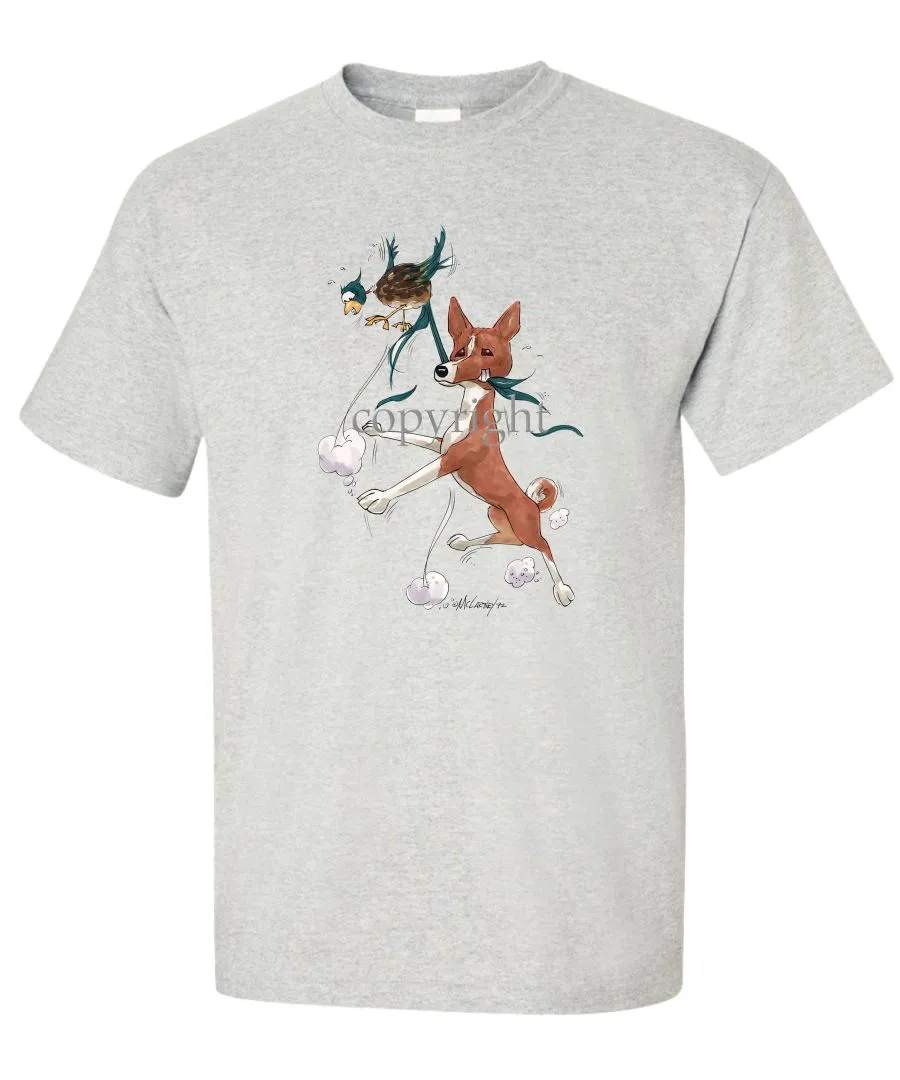 Basenji - Pheasant Tail Feathers - Caricature - T-Shirt