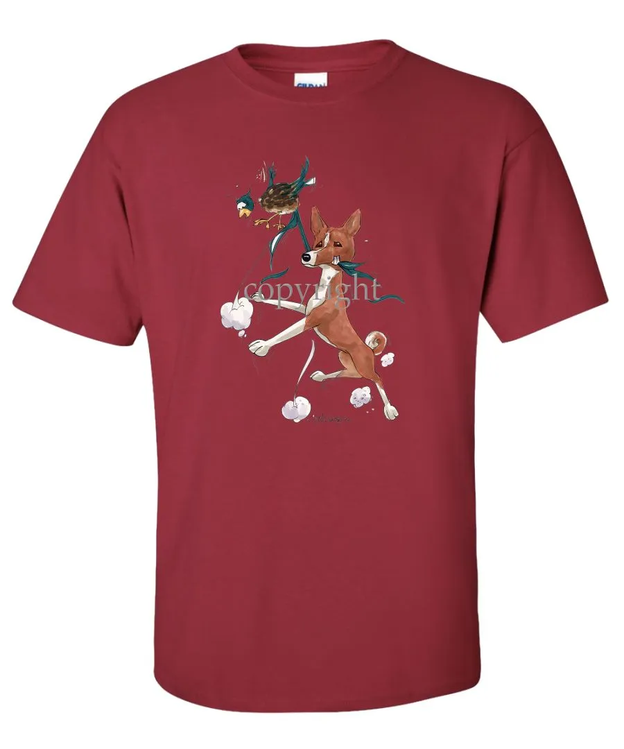 Basenji - Pheasant Tail Feathers - Caricature - T-Shirt