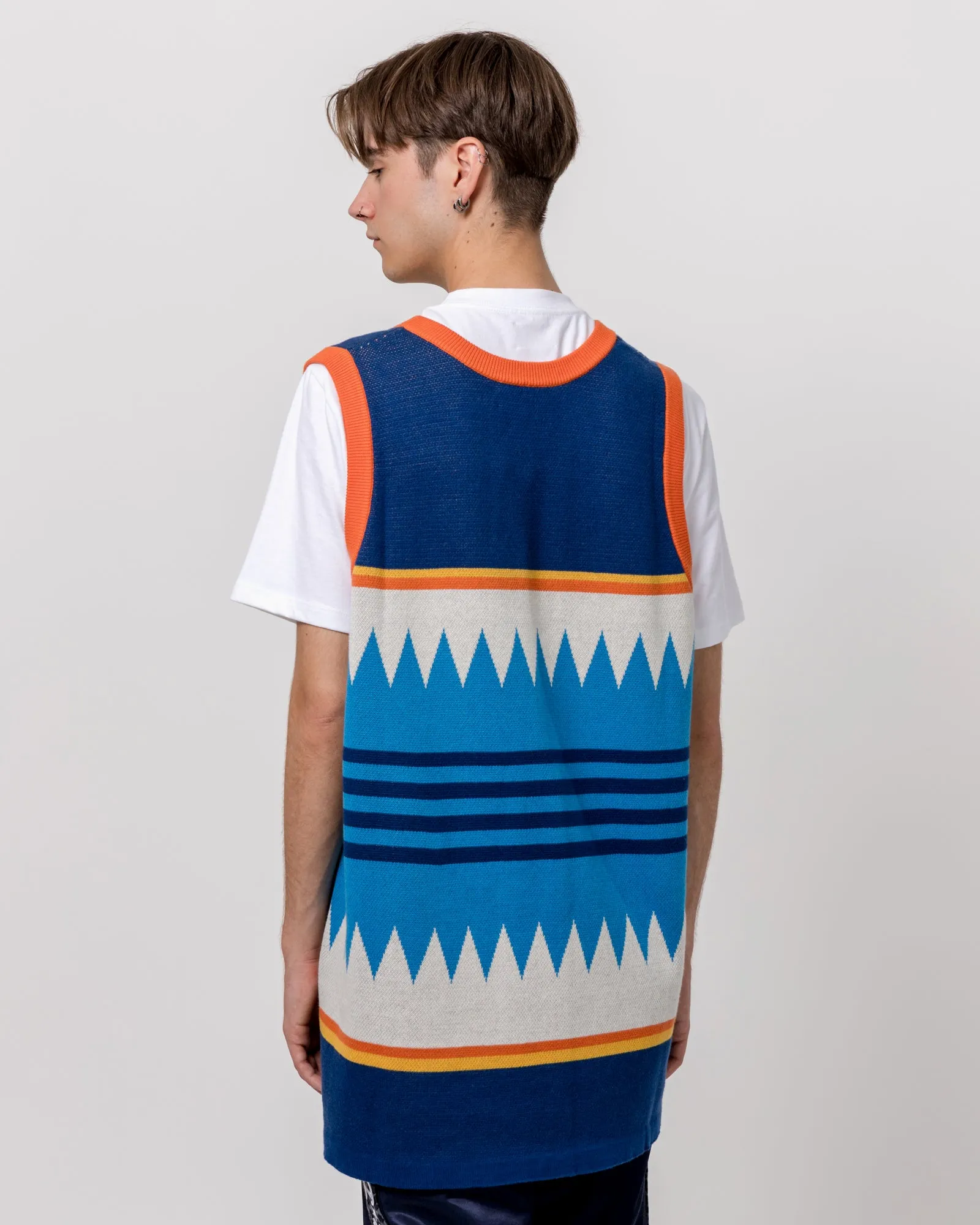 Basketball Tank Sweater in Blue