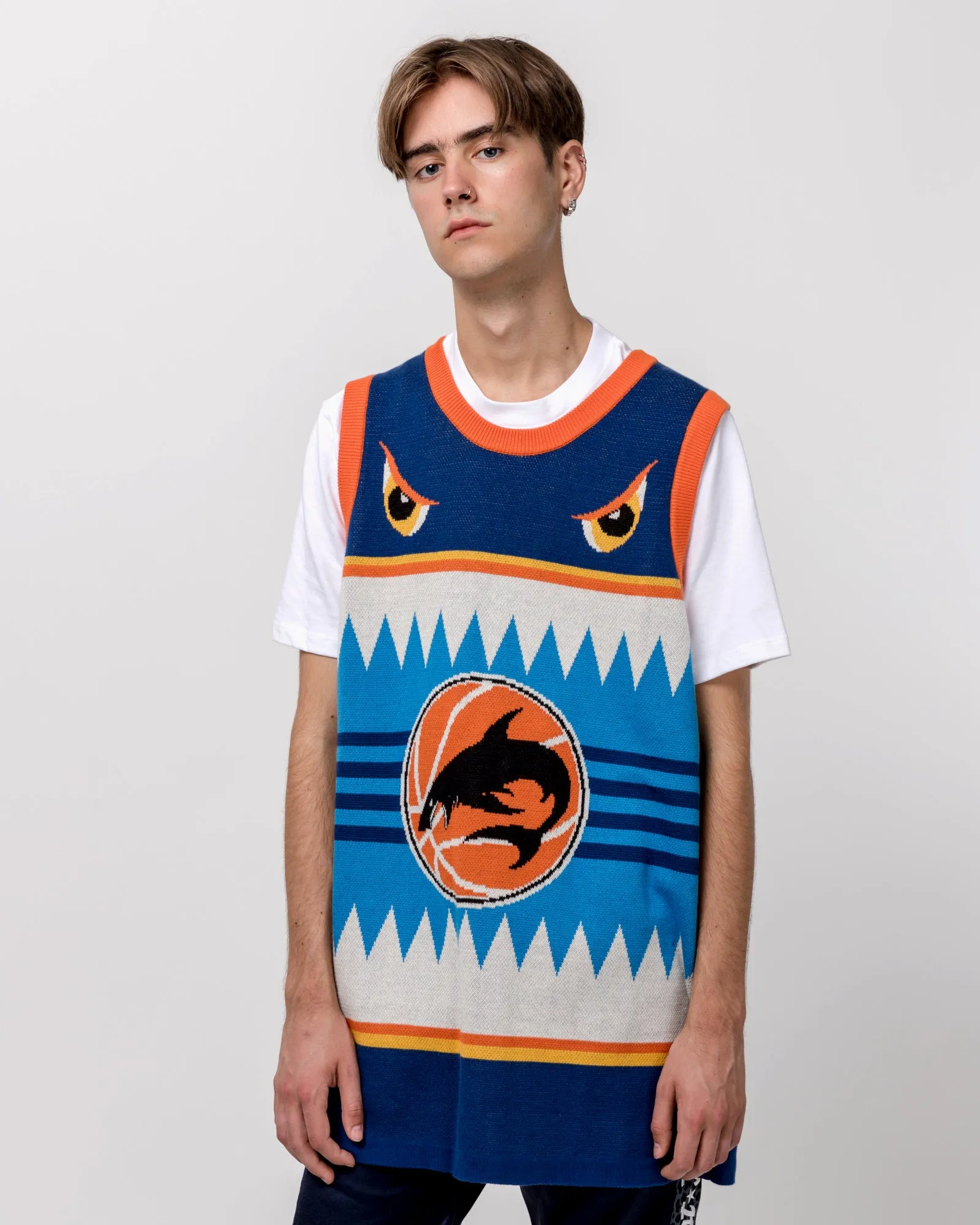 Basketball Tank Sweater in Blue