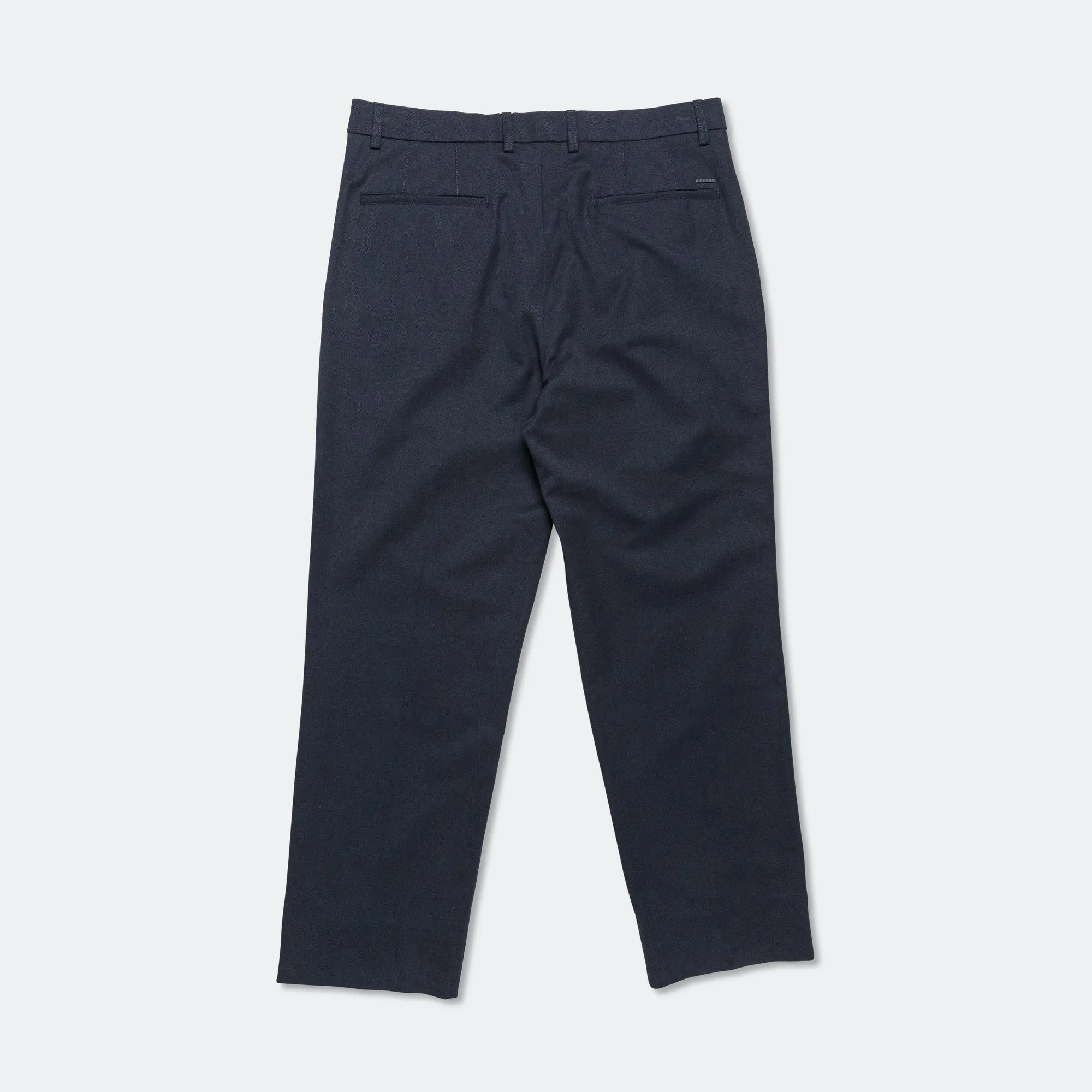 Benn Relaxed Cotton Wool Twill Pleated Trouser - Dark Navy