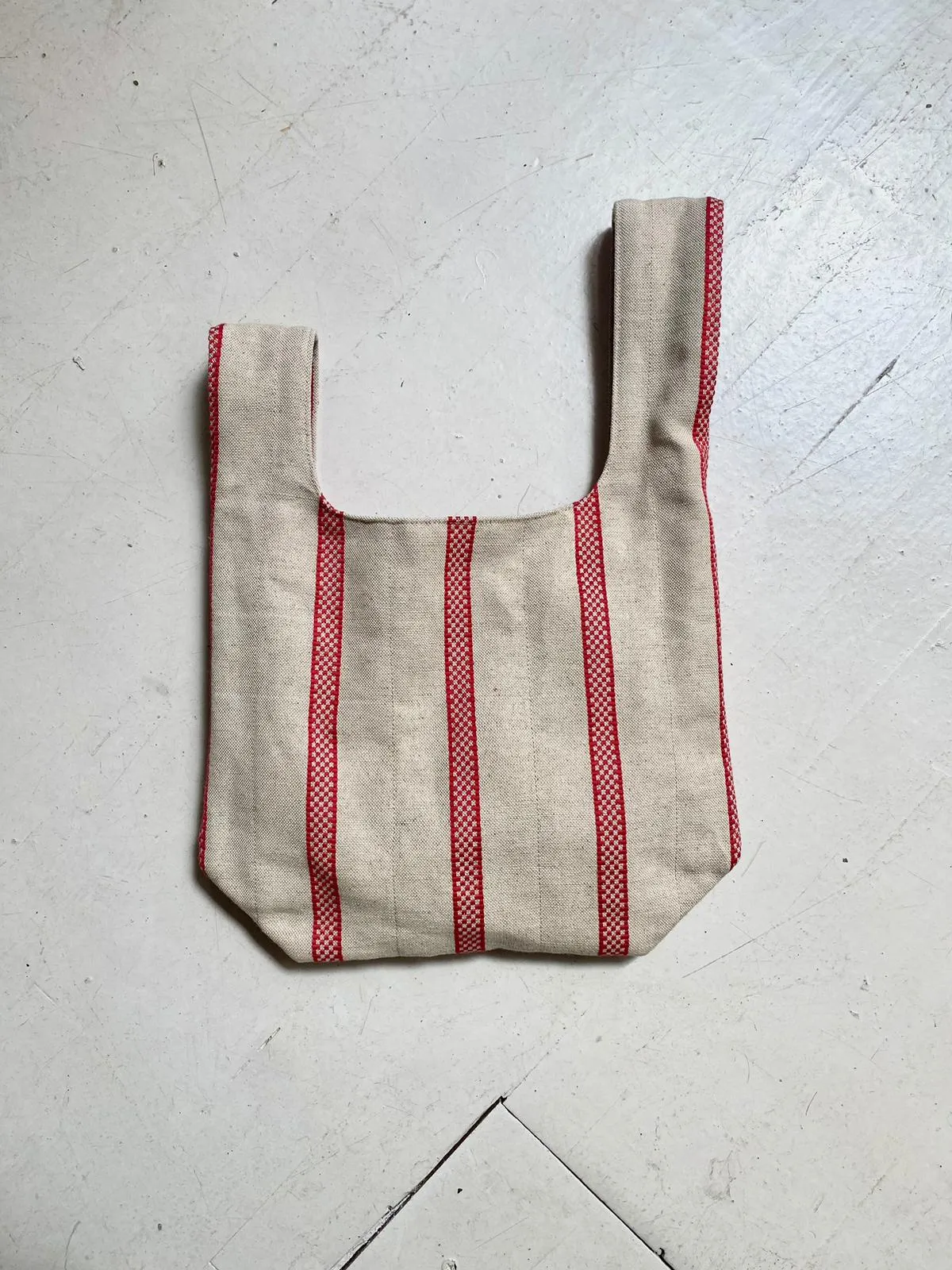 Birchin Bag in Red Striped Linen