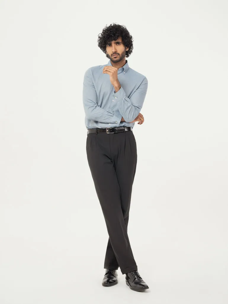 Black Double Pleated Formal Pants