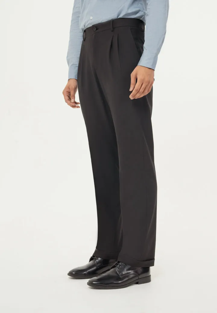 Black Double Pleated Formal Pants