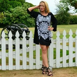 Black Mini Dress Tunic Top