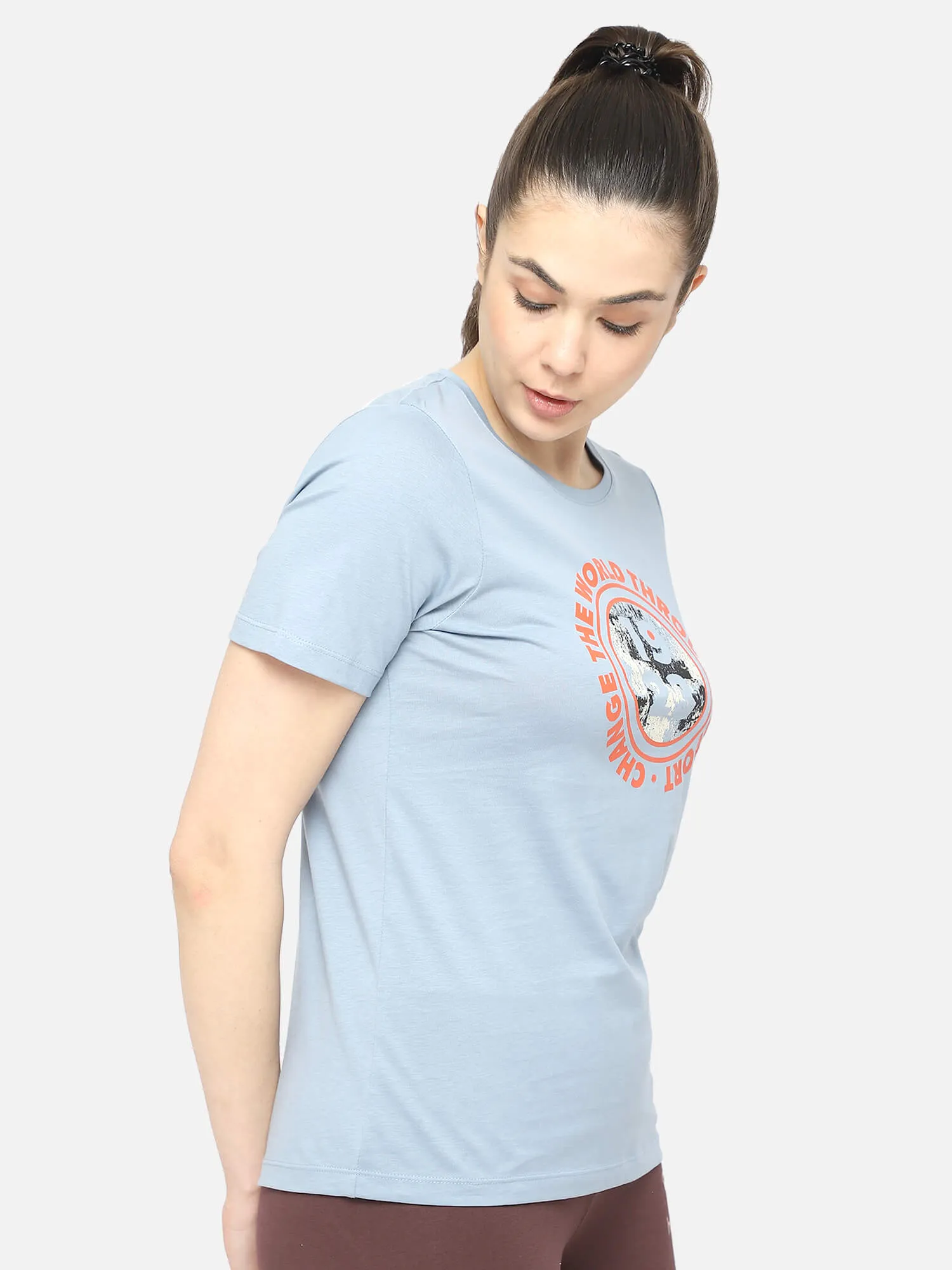 Blake Women Cotton Blue T-Shirt