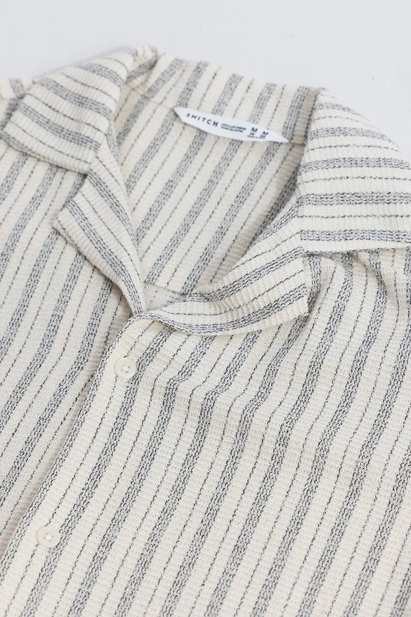Blaze Stripe Cream Knitted Shirt