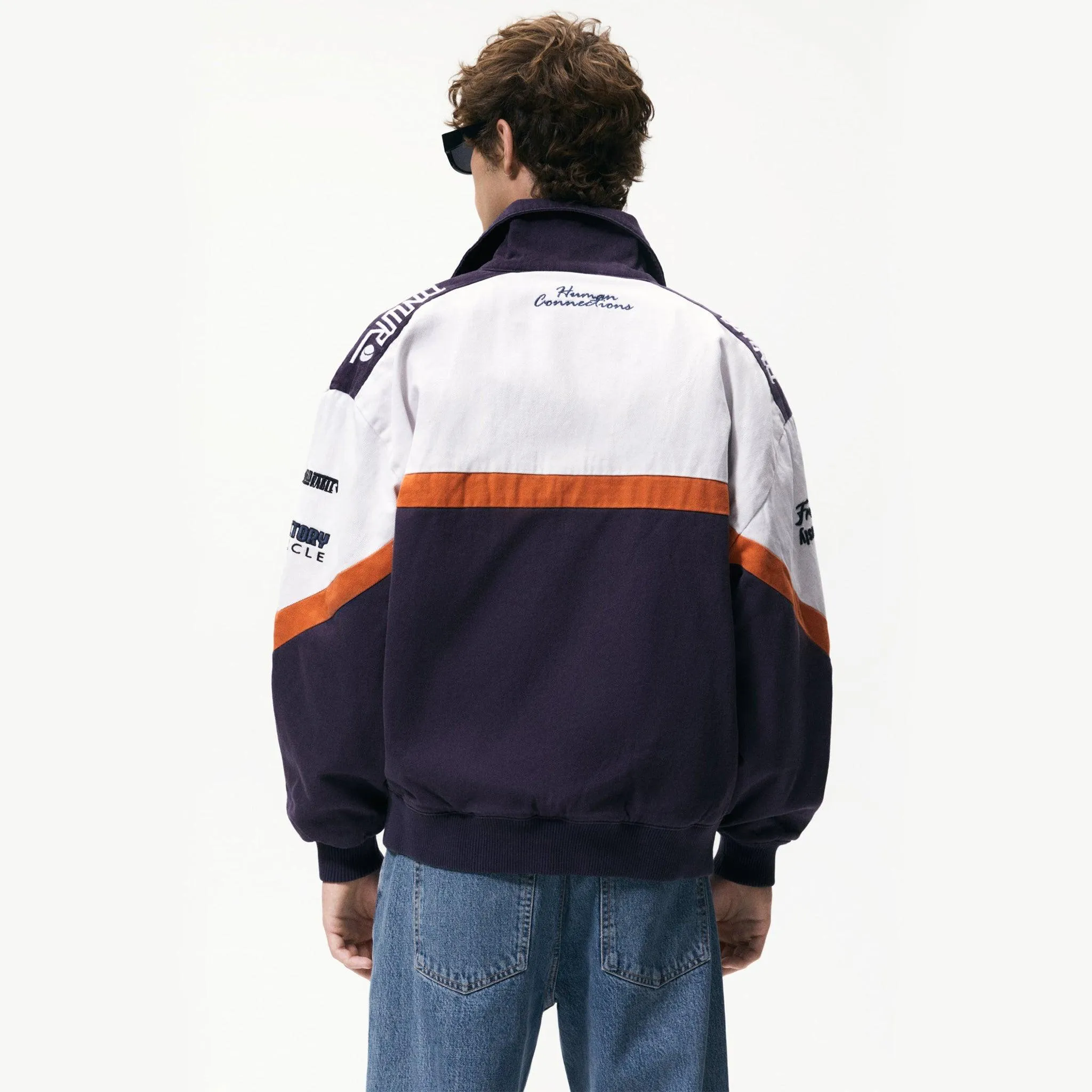 BOMBER BAGGY JACKET WITH PATCHES - MULTICOLOURED