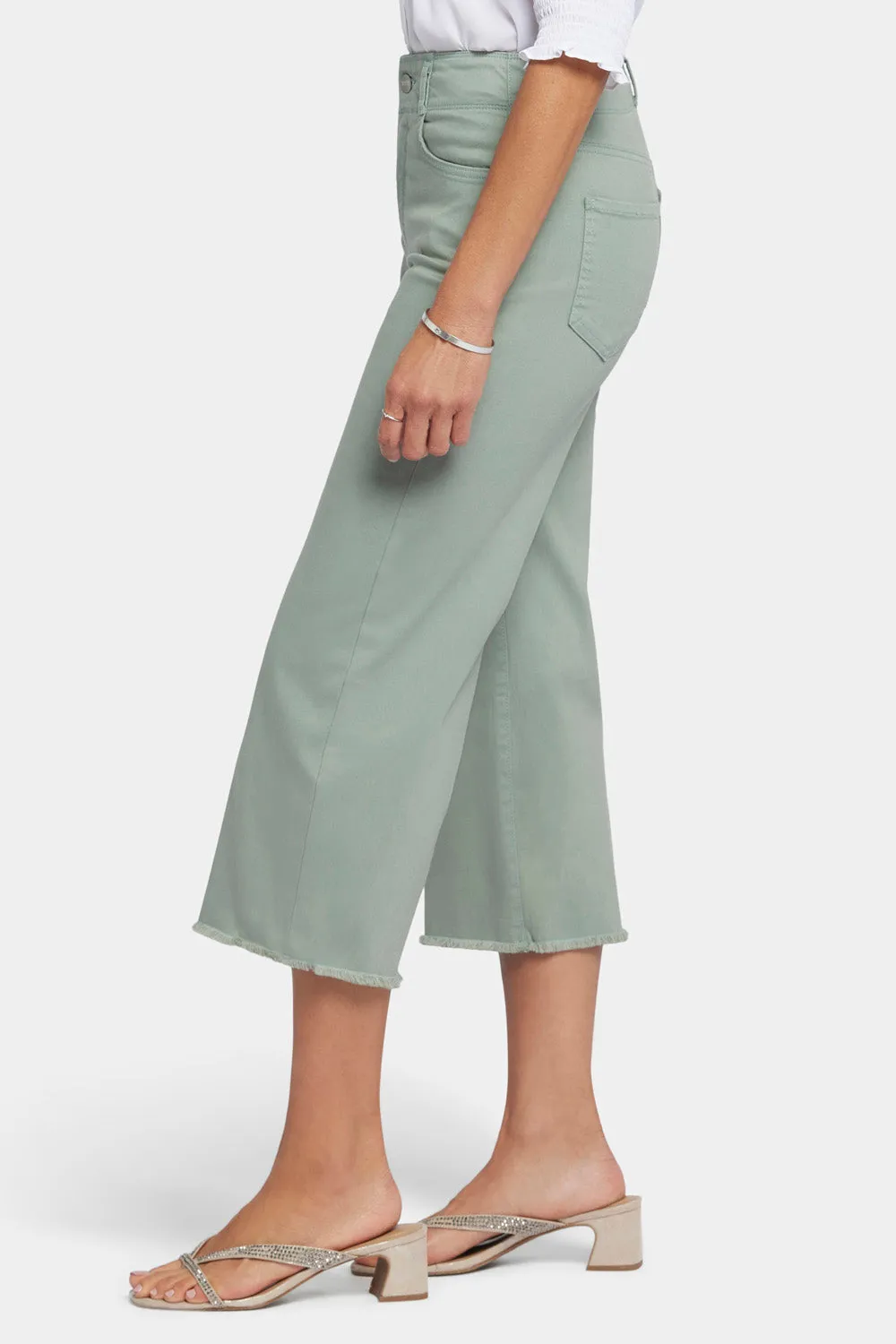 Brigitte Wide Leg Capri Jeans - Lily Pad