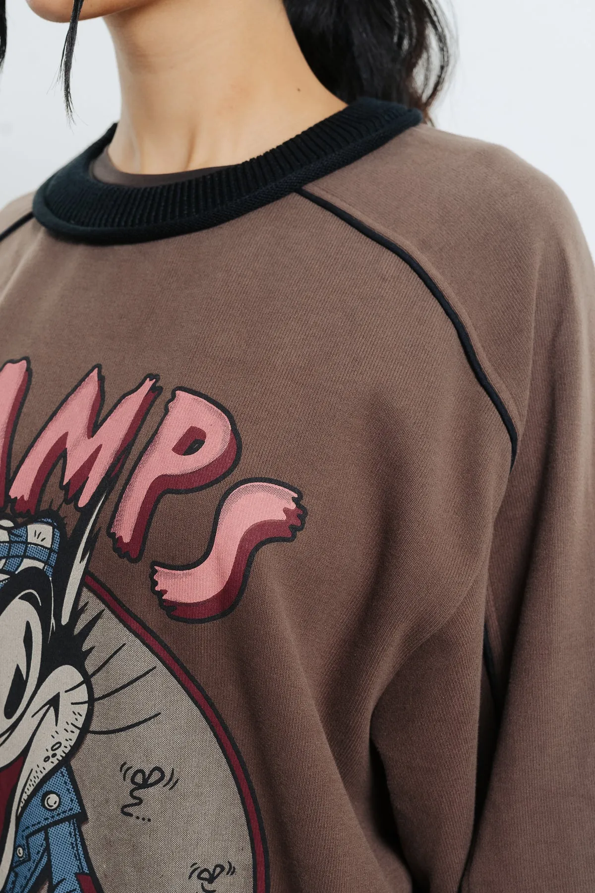 Brown Graphic Oversized Sweatshirt