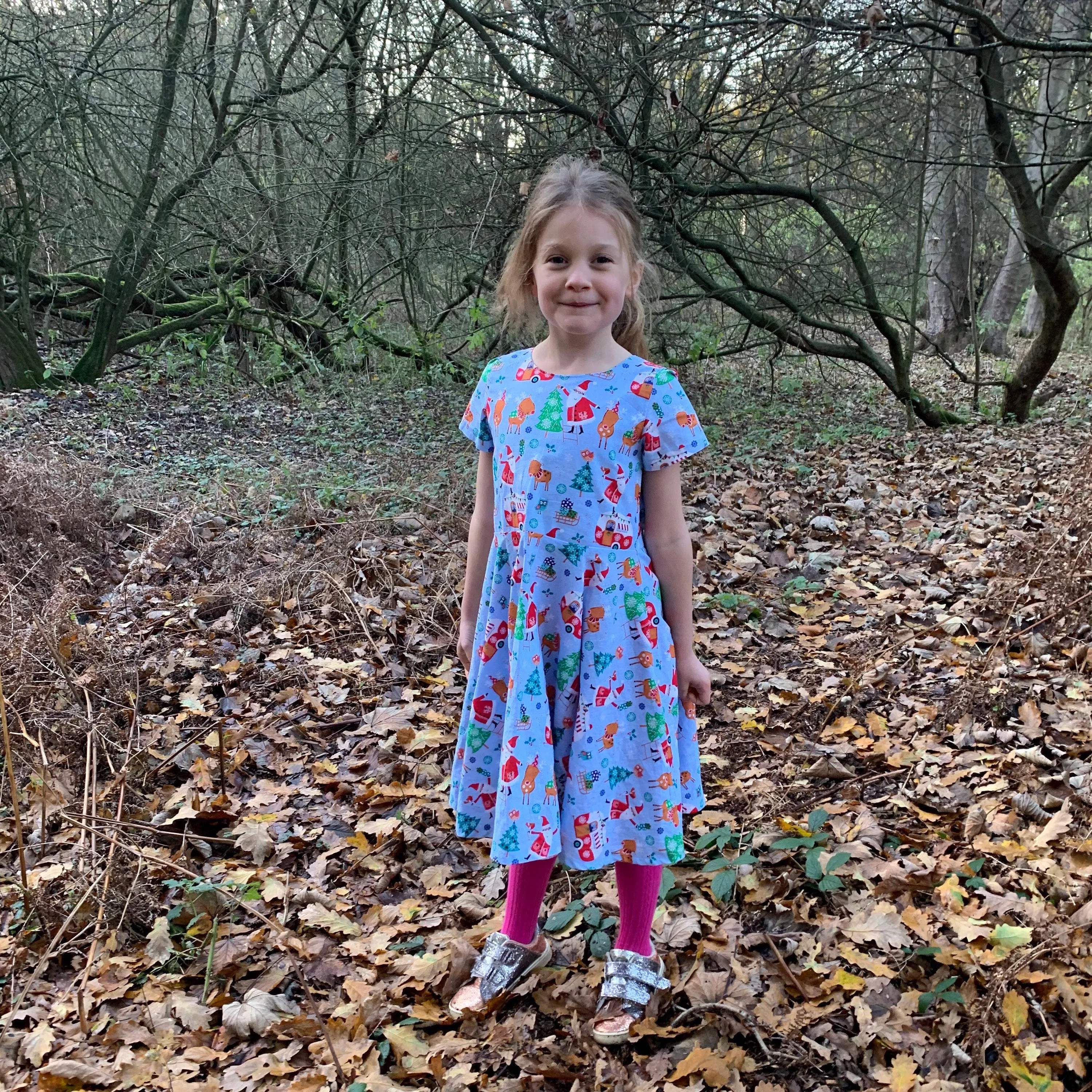 Camping Christmas cotton dress