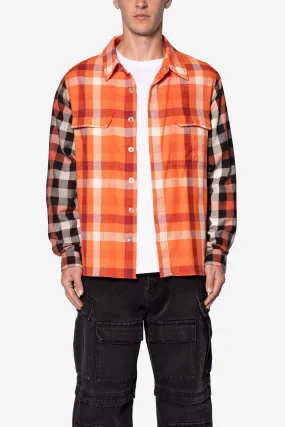 Checked Snap Front Shirt - Orange/Black