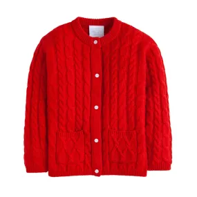 Classic Cashmere Cardigan - Red