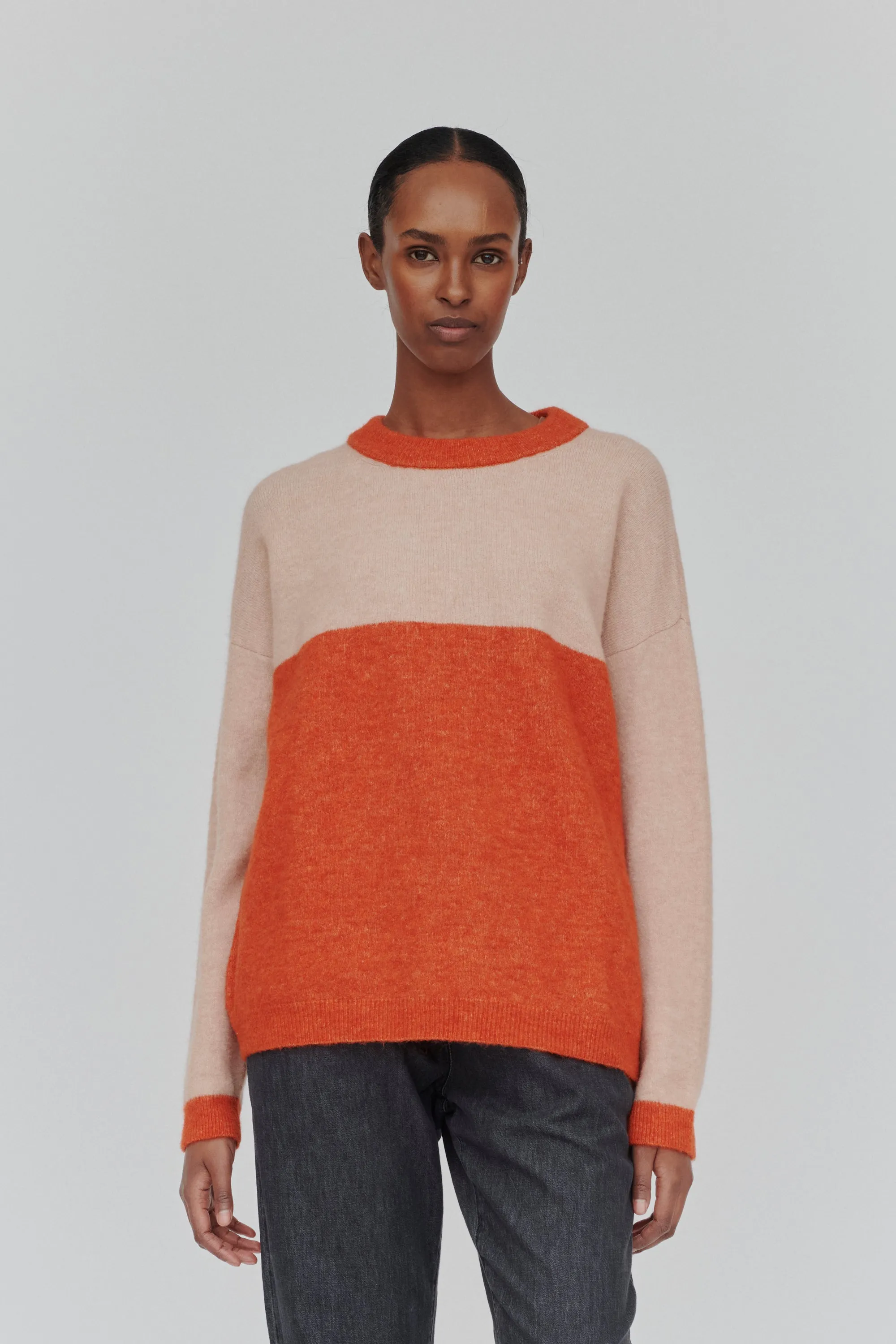 Claudine Sweater - Spicy Orange/Rugby Tan