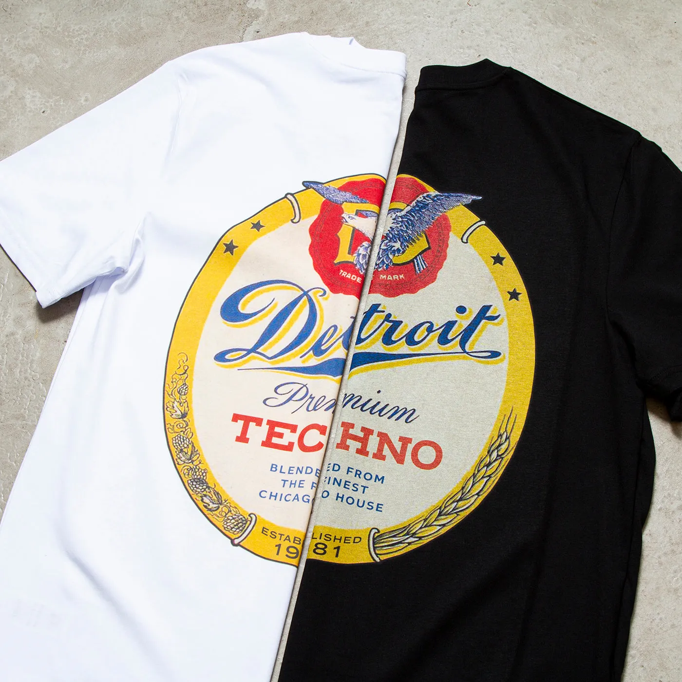 Detroit Premium Techno Back Print - Tshirt - White