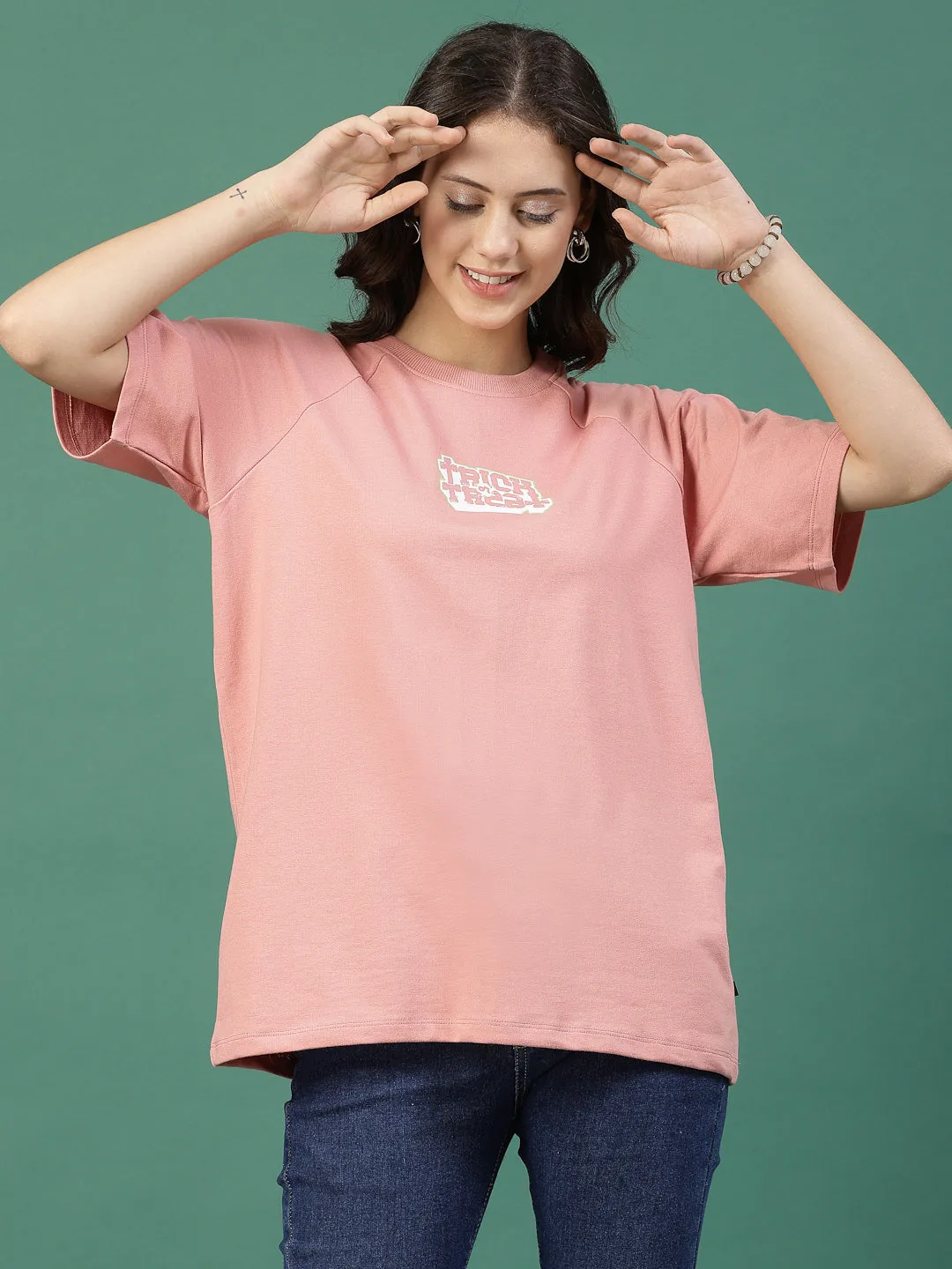 Effortless Charm Oversized Terry Print Tees