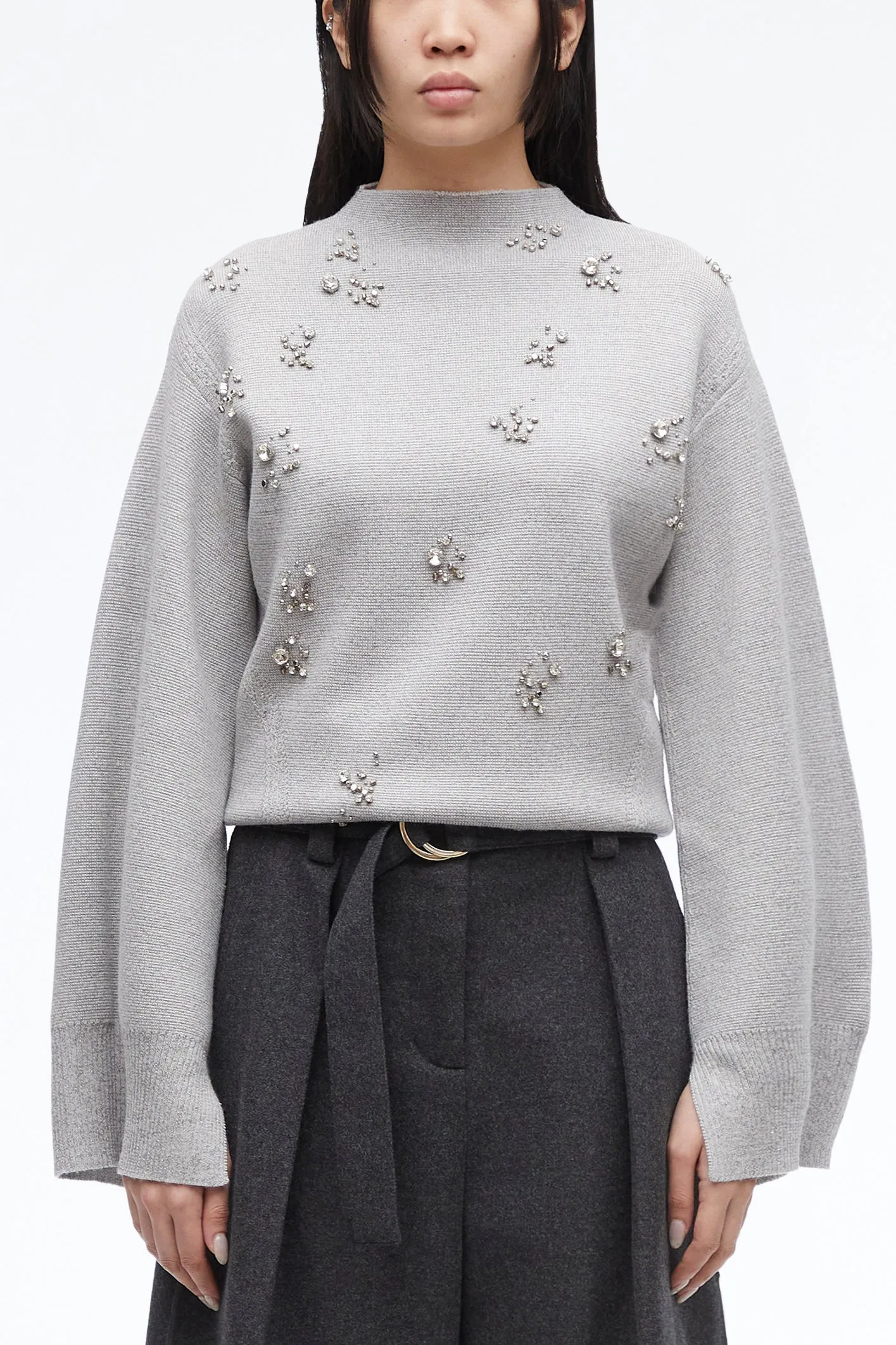 Embellished Merino Wool Sweater