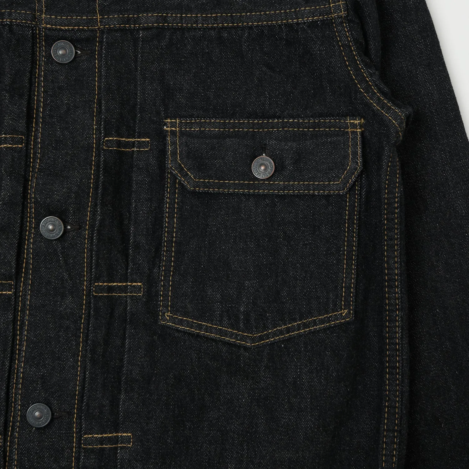 Freewheelers 507B The Vanishing West 14oz Black Type II Denim Jacket – Premium Mens Vintage Style.