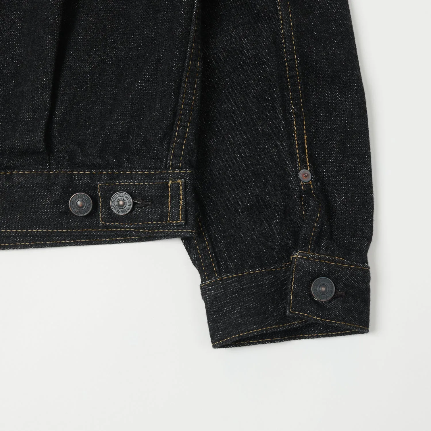 Freewheelers 507B The Vanishing West 14oz Black Type II Denim Jacket – Premium Mens Vintage Style.