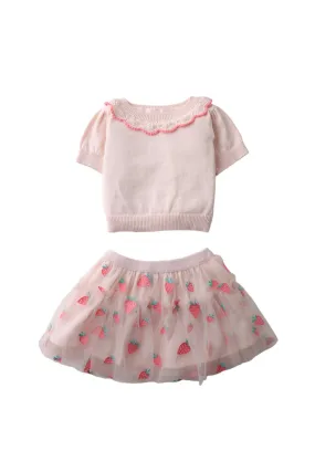 Gingersnaps Strawberry Tulle Skirt Set