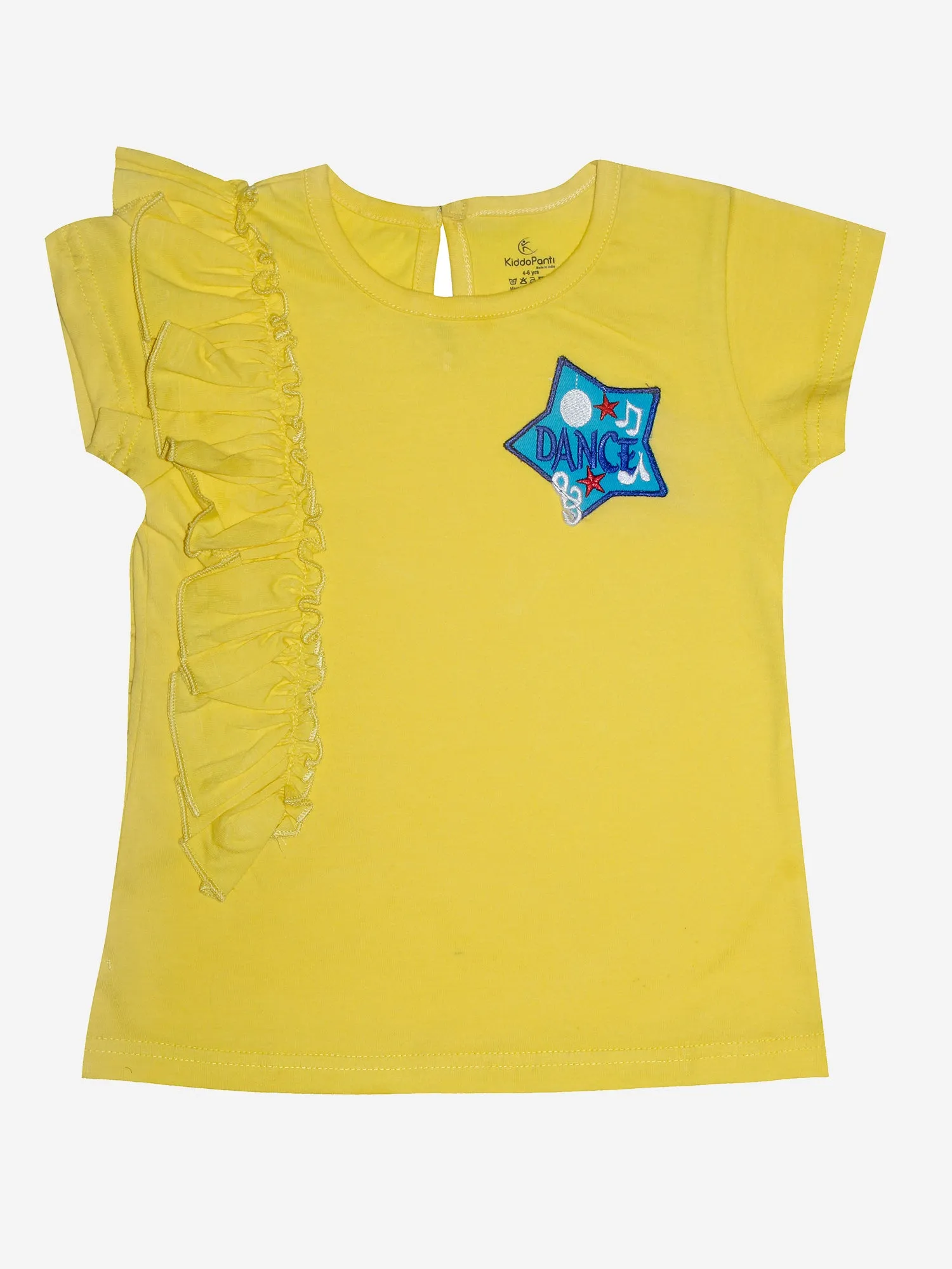 Girls Frill Tee with Badge & Hot Short Set