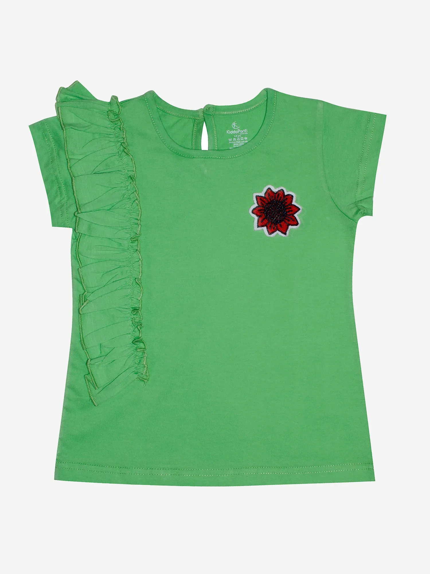 Girls Frill Tee with Badge & Hot Short Set