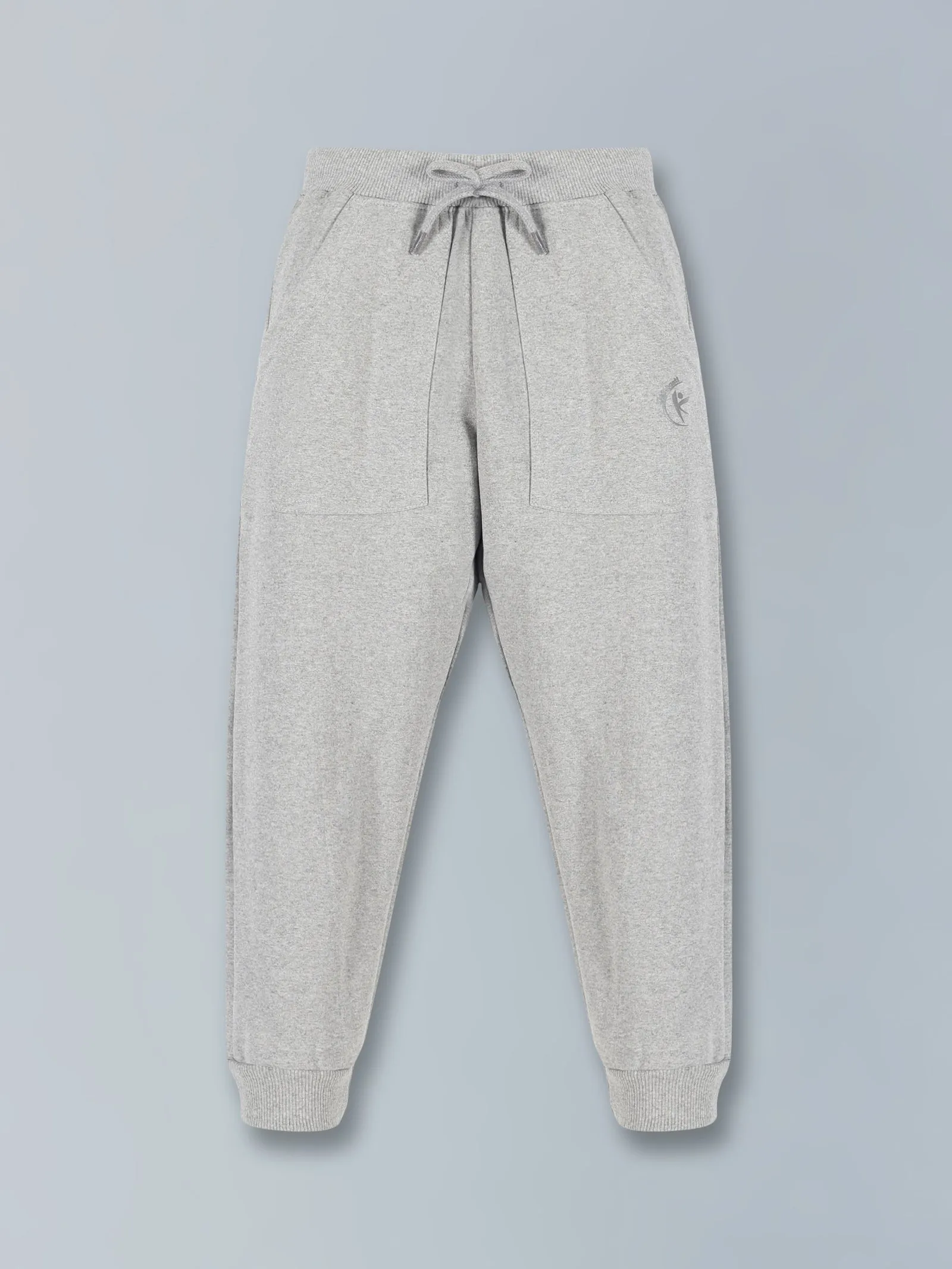 Girls "Just Do it" Chest Print Round Neck Sweatshirt & Solid Fleece Track Pant Set