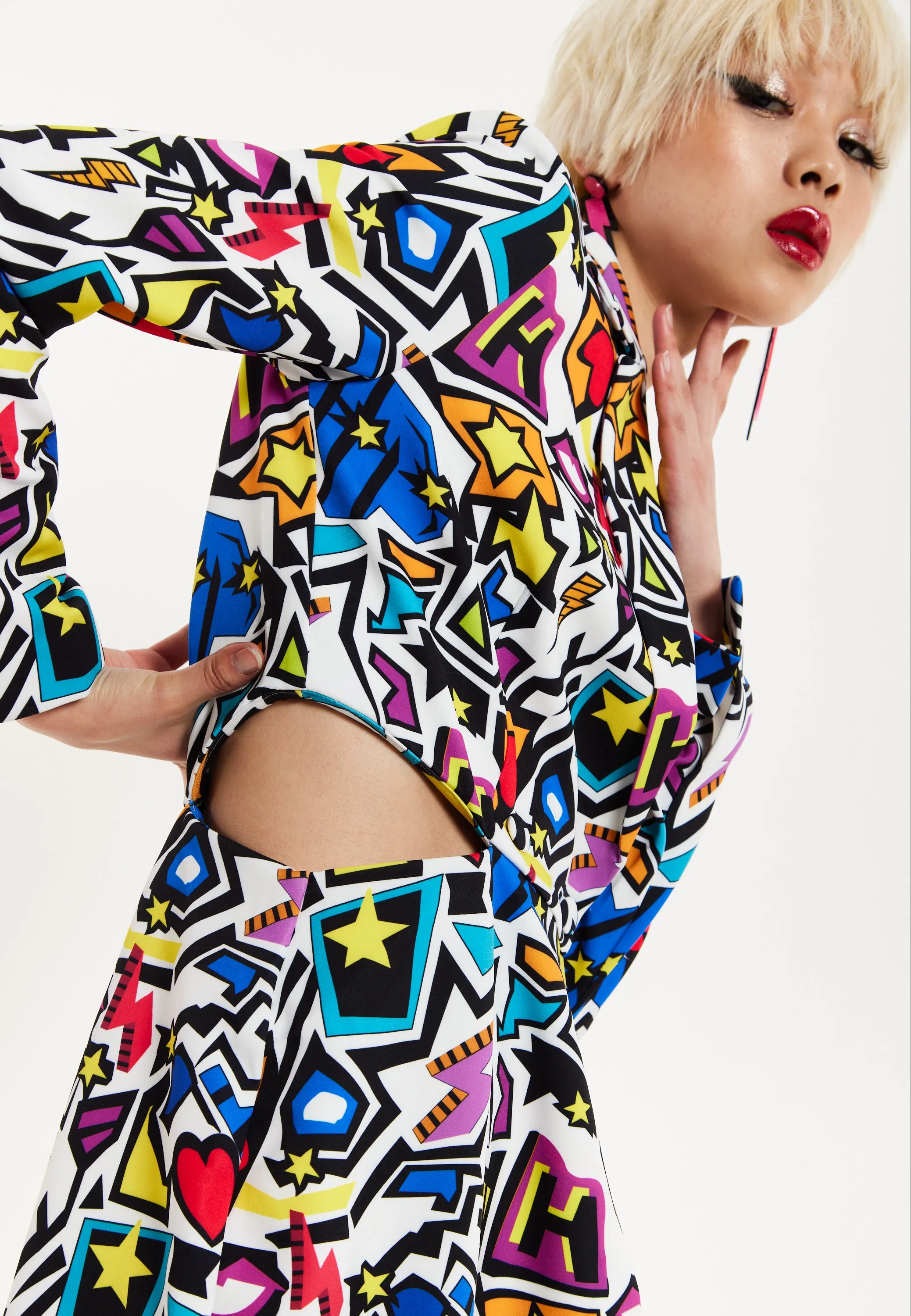 House Of Holland Graphic Pop Art Blazer Playsuit