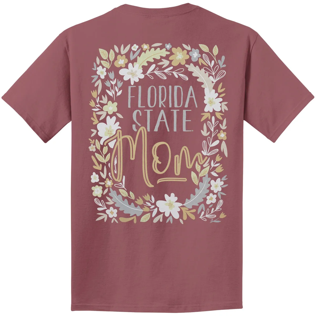 Image One Comfort Colors Women's Florida State Seminoles Mom Design Short Sleeve T-shirt - Brick