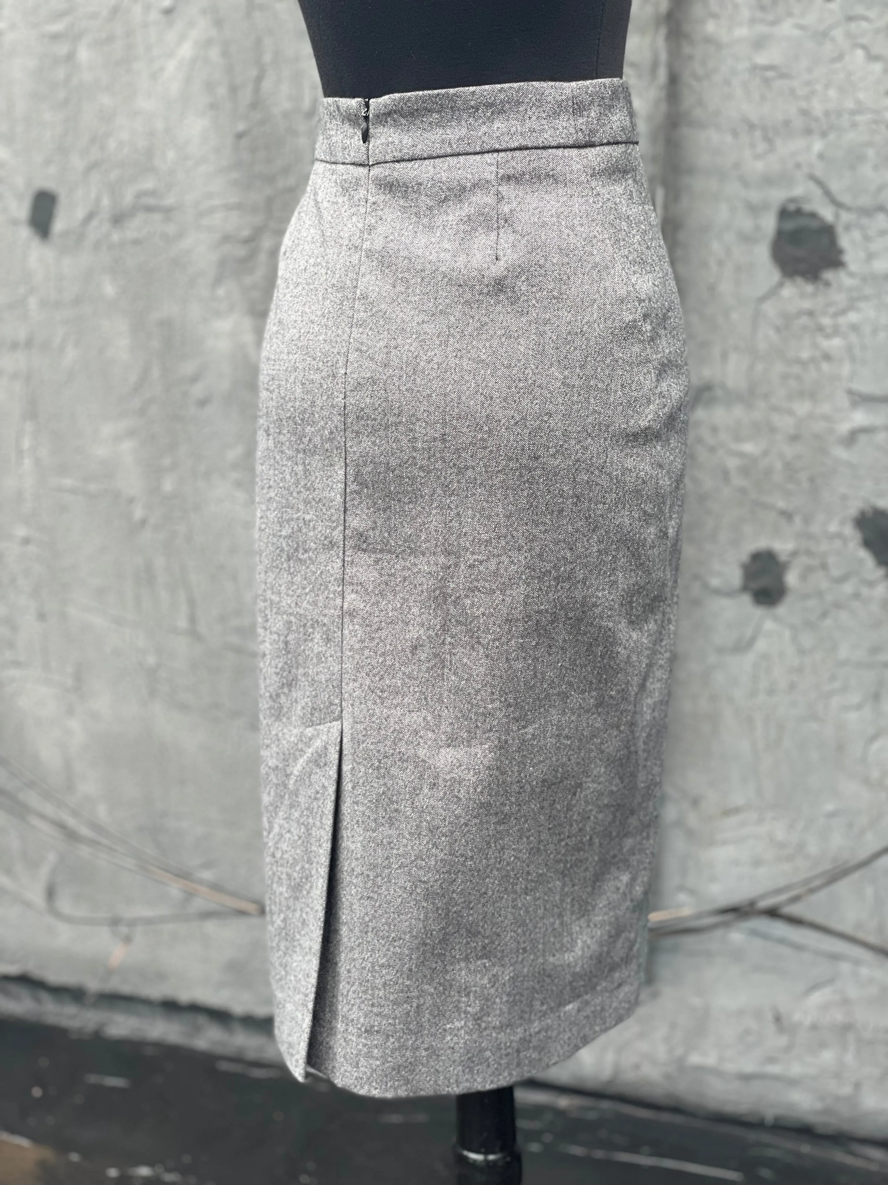 Judy Blazer & Skirt: Grey Herringbone