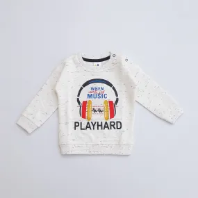 LB - Kids 'Off White' Printed Terry Sweatshirt LB609