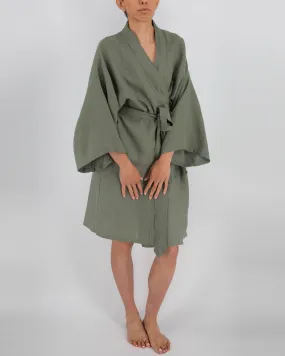 Leia Mid-Length Linen Robe