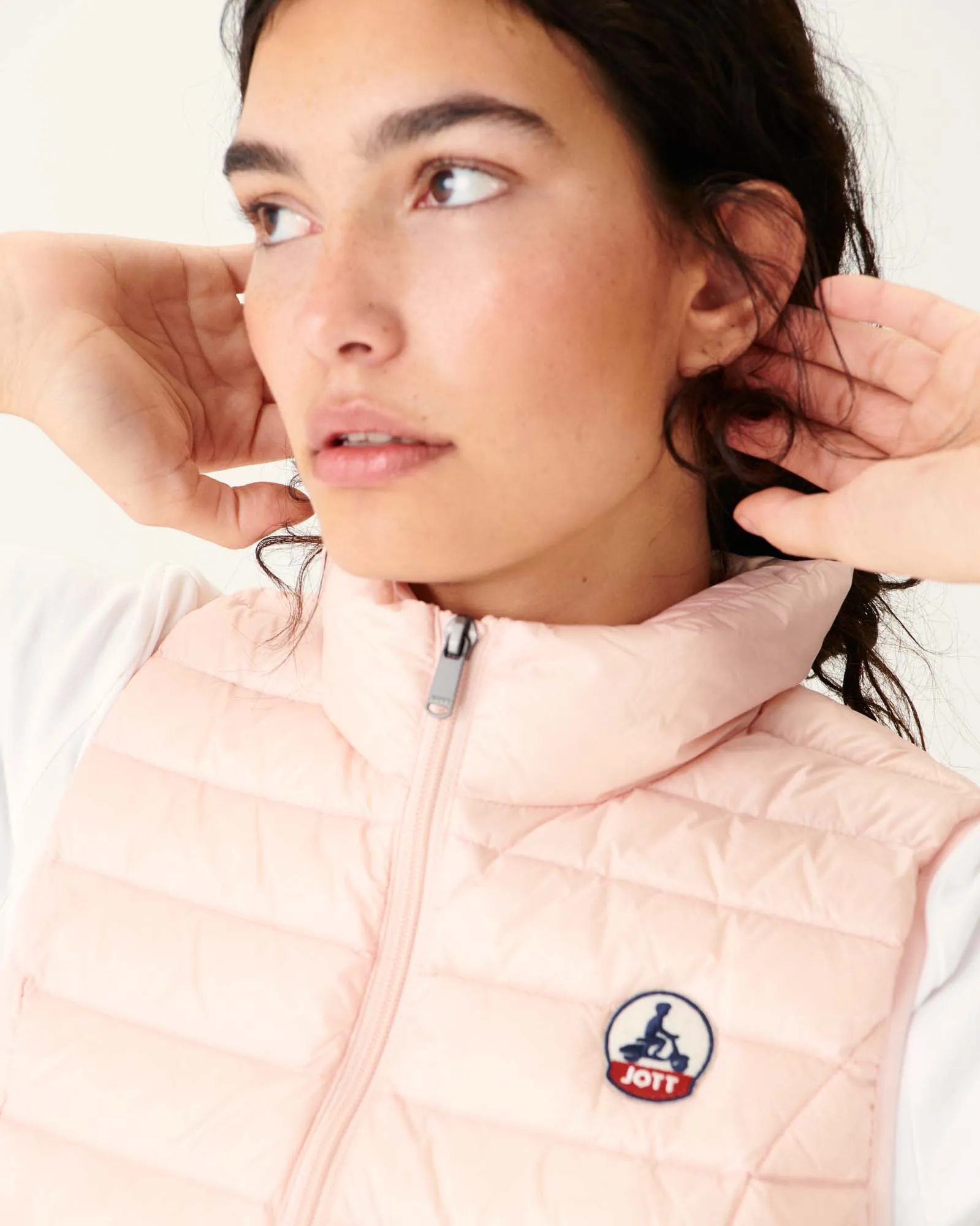 Light sleeveless down jacket Soft pink Seda