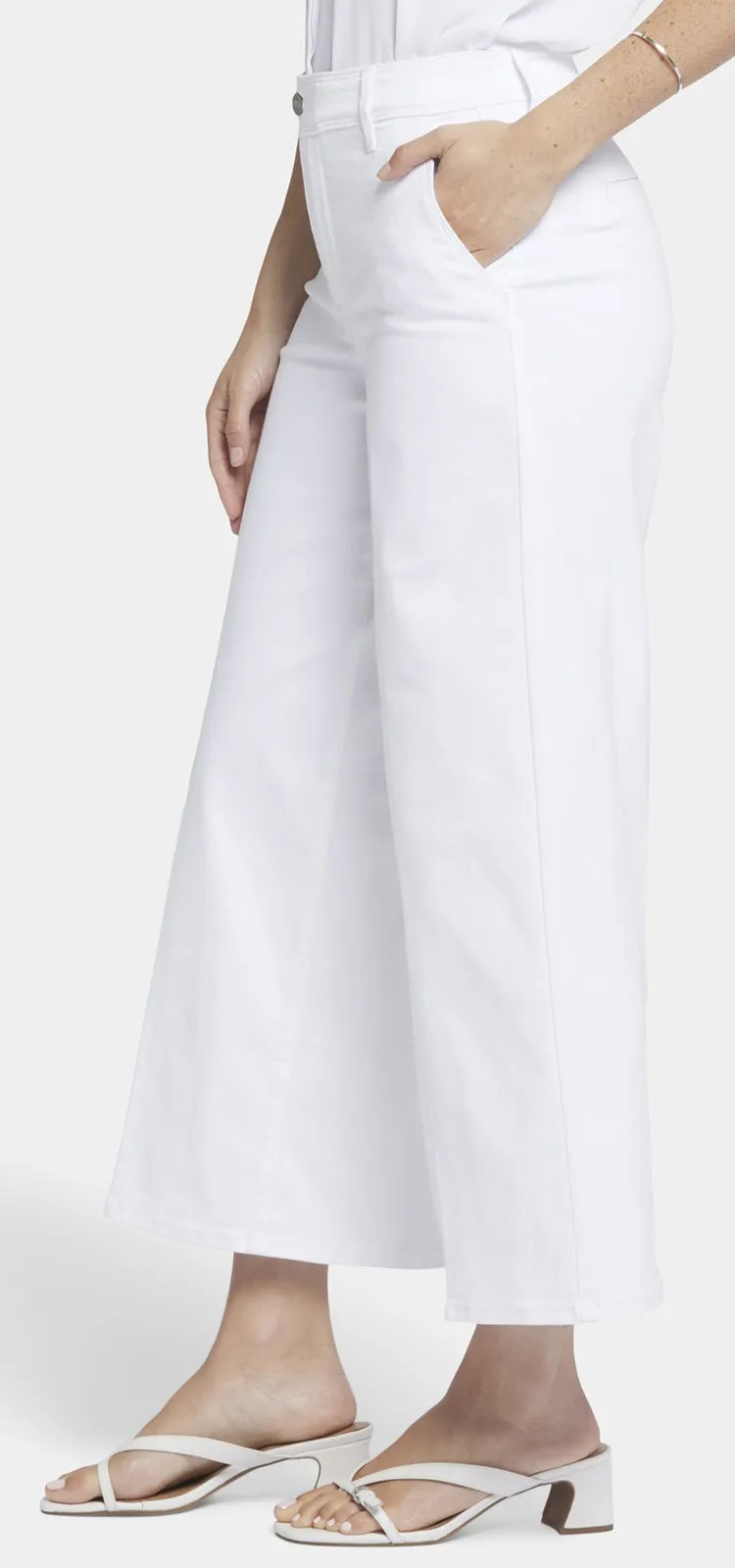 Mona Wide Leg Trouser Ankle Jeans Wit Gekleurde Denim | Optic White