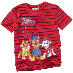 Red Striped Paw Patrol Kids T-Shirt