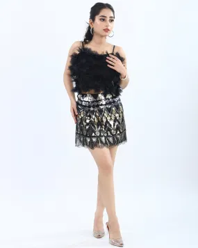 Ruffle Top & Sequins Skirt