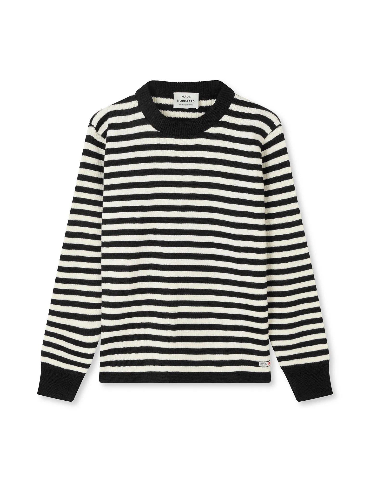 Sailor Wool Cast Sweater, Black / White Alyssum