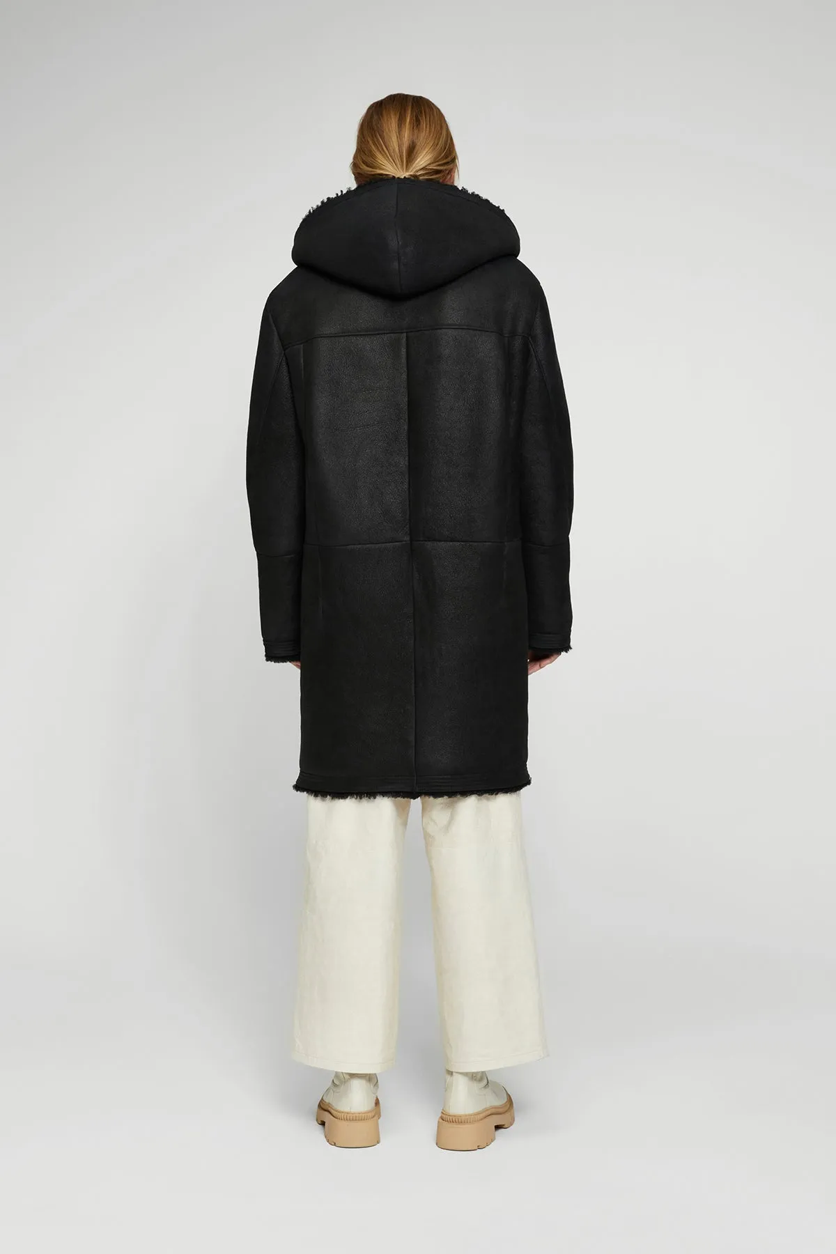 Serenity - Black Shearling Coat