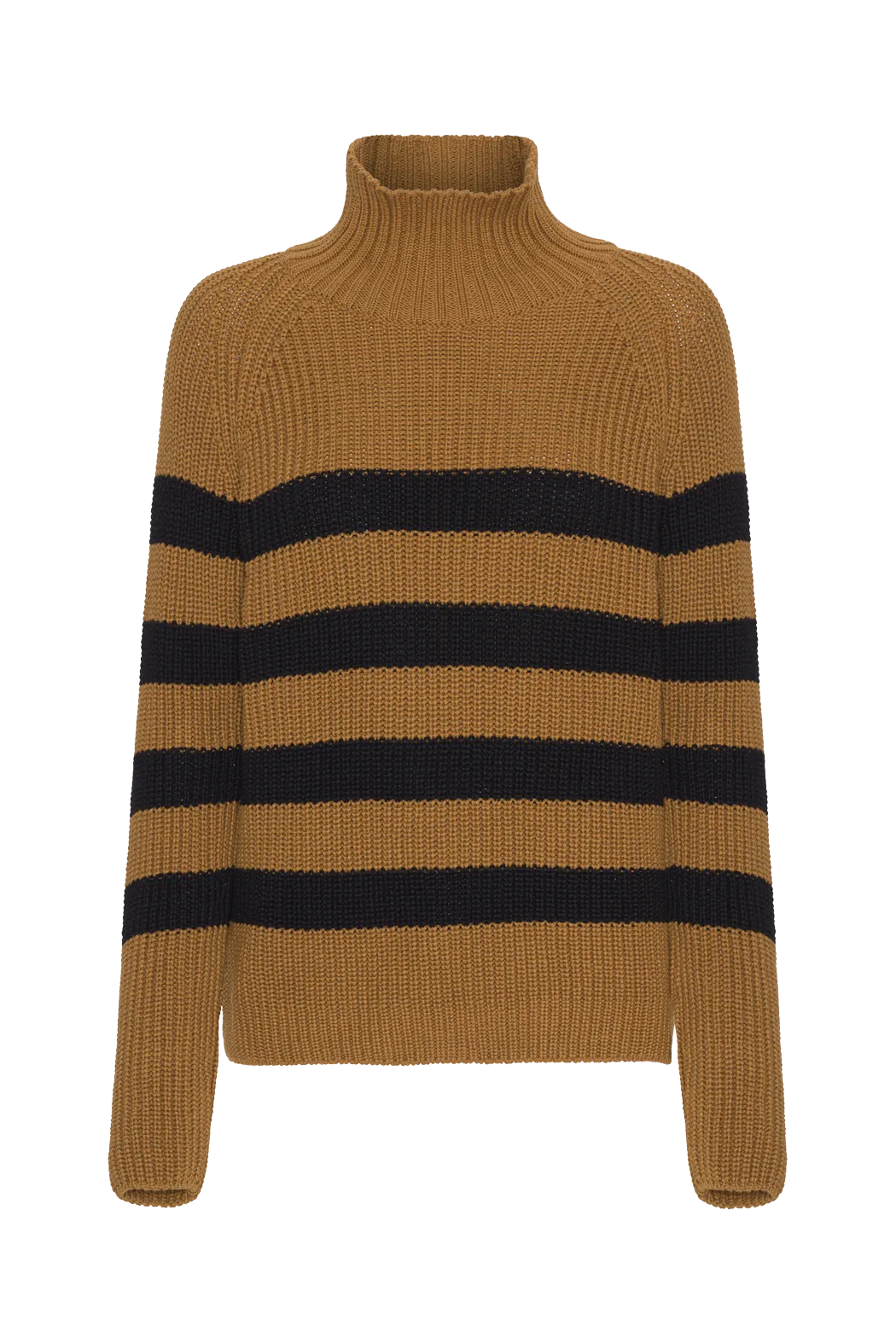 Sweety High Neck Striped - Bronze Brown/Black Stripe